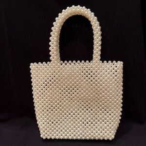 Pearl Beaded Top Handle Bag